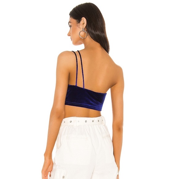 Revolve Superdown Mady Velvet Crop Top - Blue - Picture 3 of 6